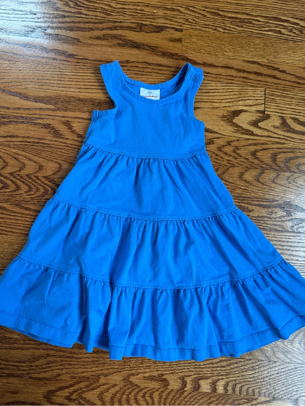 Hanna Andersson Blue Tiered Tank Dress 100% Cotton Jersey - Size 90 (2T–3T)